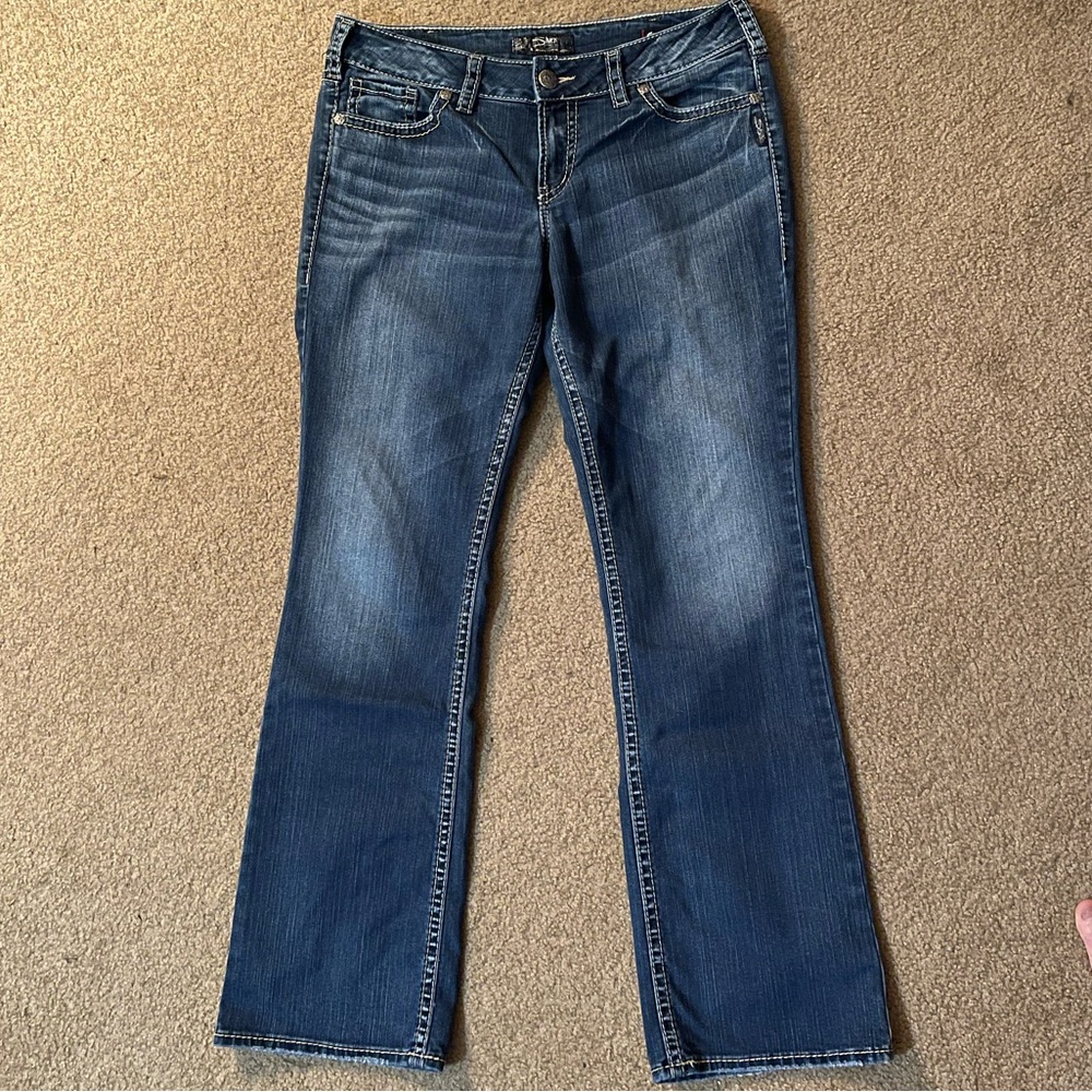 34/33 Silver Suki Super Stretch Boot Cut Jeans